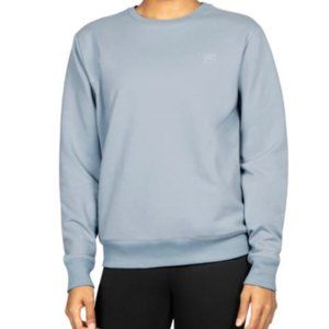 New!! Fila Women's Crewneck with Pockets Sweatshirt Light French Terry Blue Fog